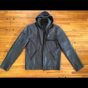 Nice Collective Leather hoodie, sz L